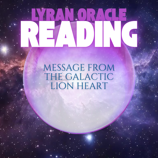 Oracular message with a purple crystal ball against a starry space background